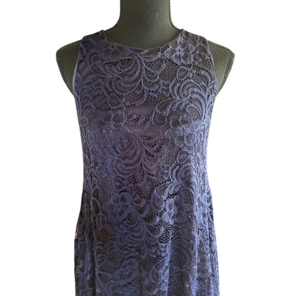 Altar'd State Navy Blue Lace Fit & Flare Dress Small USA Made - Picture 2 of 6
